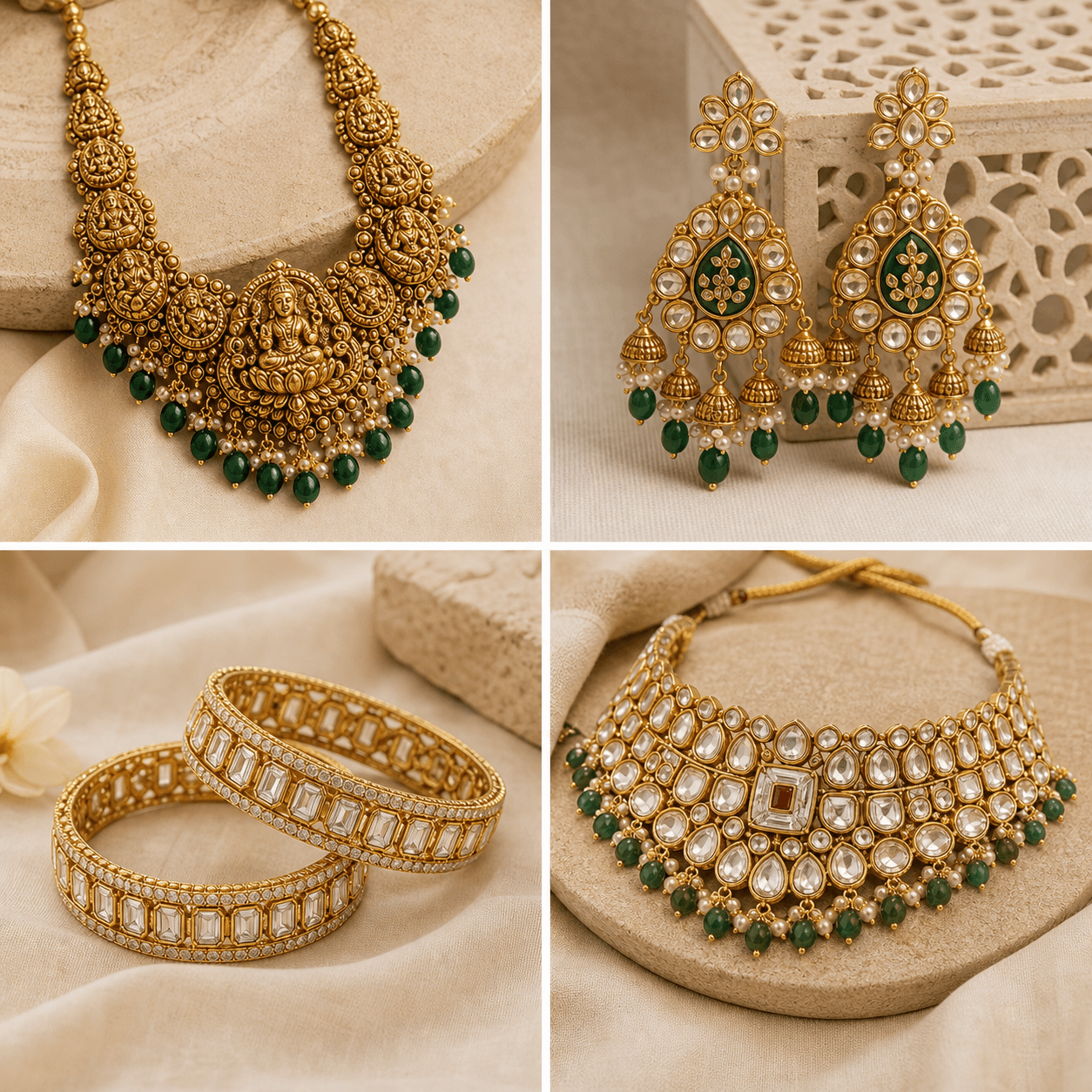 Blingify gold-tone hinged bangles and bracelets