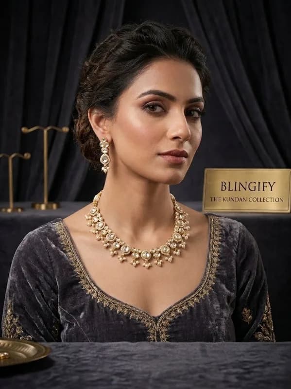 Premium Kundan Necklace Set